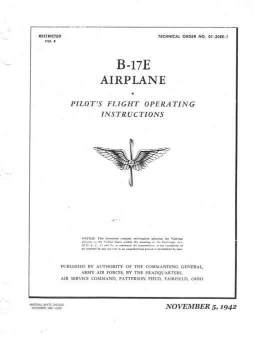 Flight Manual for the Boeing B-17 Flying Fortress