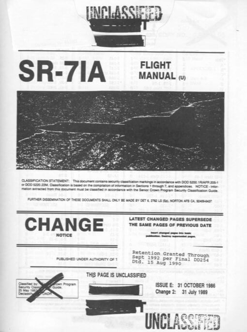 Flight Manual for the Lockheed SR-71 Blackbird