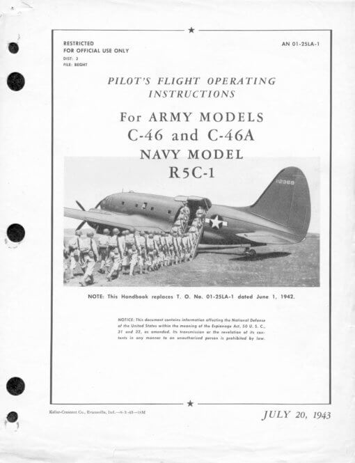 Flight Manual for the Curtiss C-46 Commando