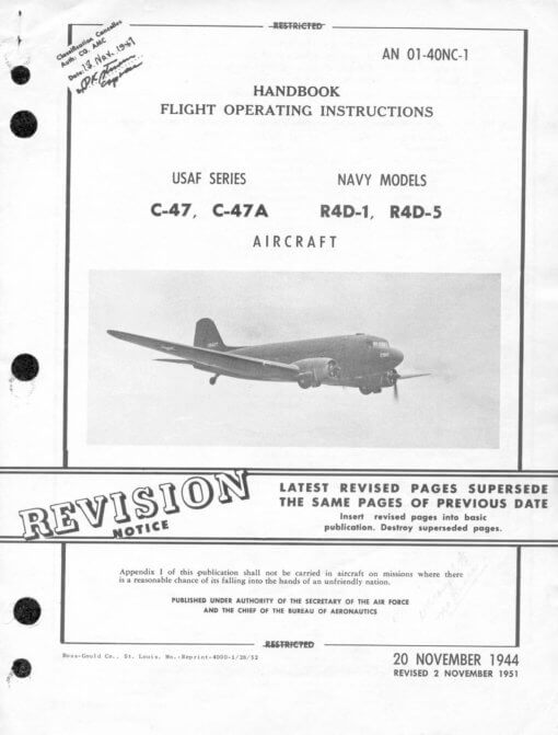 Flight Manual for the Douglas DC-3 C-47 Dakota