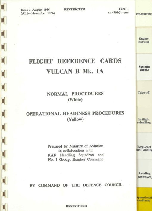 Flight Manual for the Avro 698 Vulcan