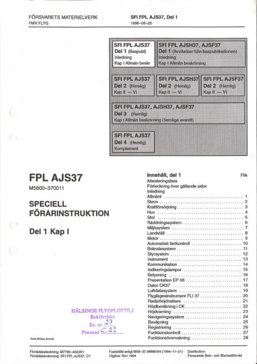 Flight Manual for the Saab 37 Viggen