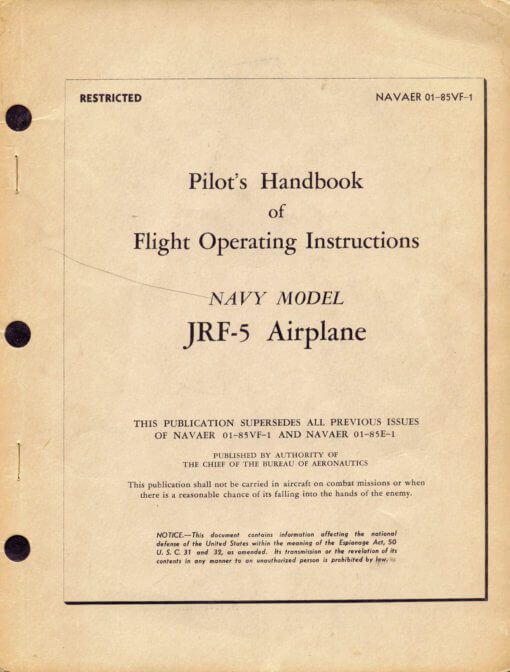 Flight Manual for the Grumman G21 Goose