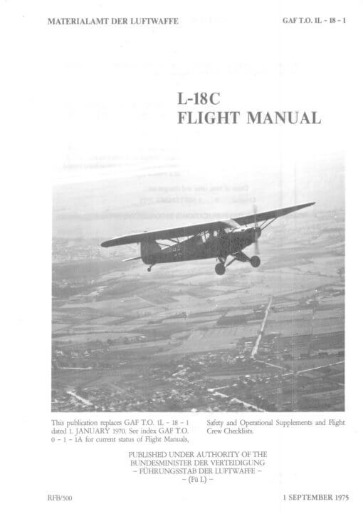 Flight Manual for the Piper Cub Super Cub L-4 L-21 NE-1