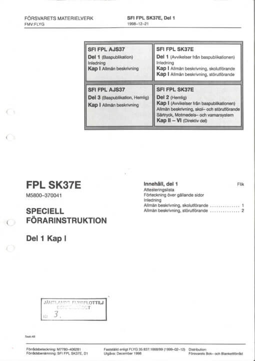 Flight Manual for the Saab 37 Viggen