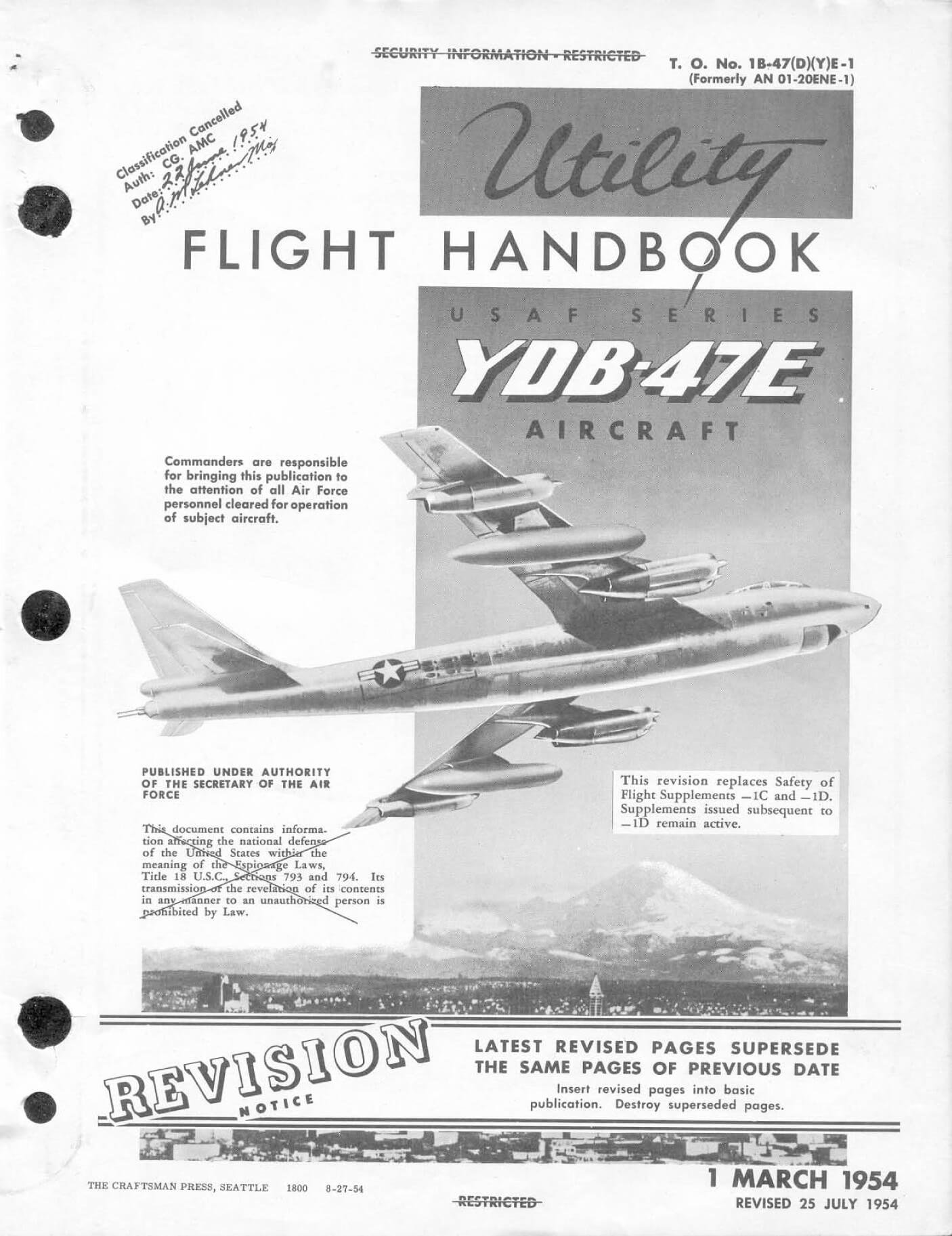 B-47 STRATOJET BOEING Aircraft World Spec Sheet Adventures in Flight 7.40