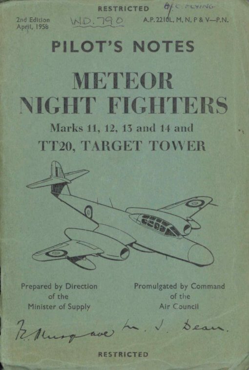 Flight manual for the Gloster Meteor