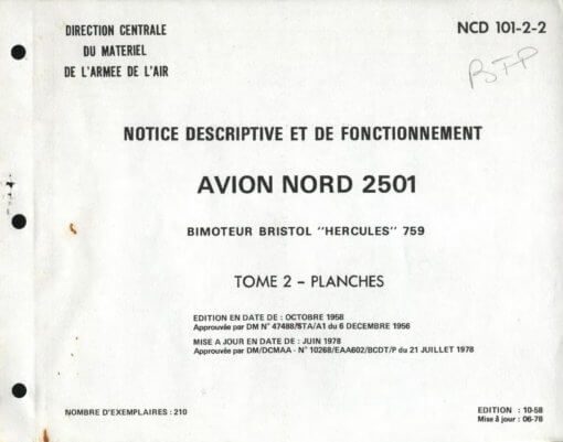 Flight Manual for the Nord 2501 Noratlas