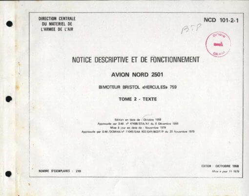 Flight Manual for the Nord 2501 Noratlas