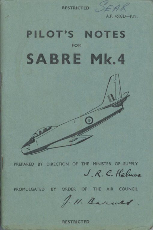 Flight Manual for the North American F-86 Sabre