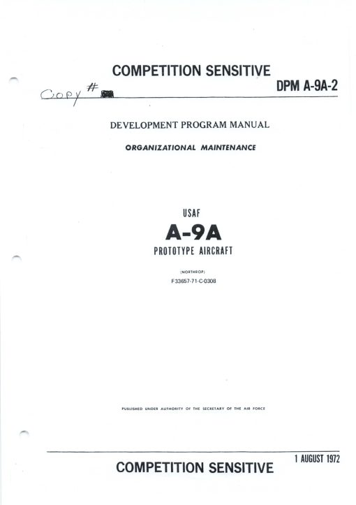 Flight Manual for the Northrop YA-9A