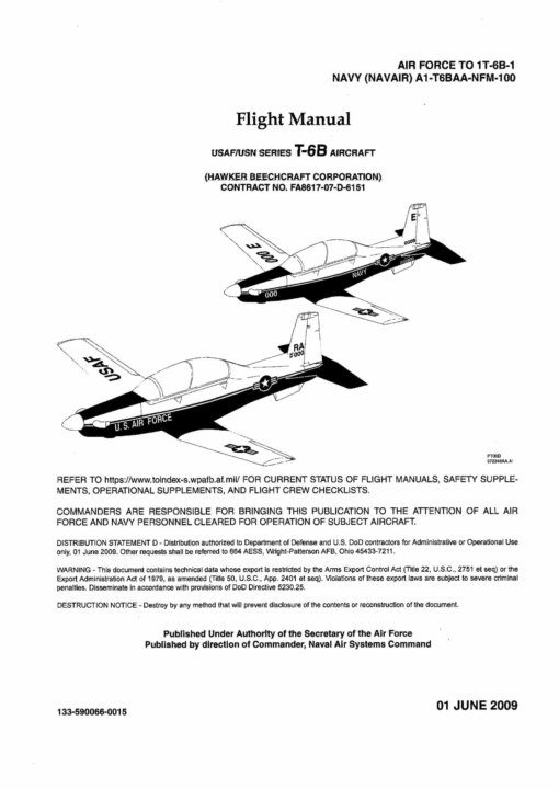 Flight Manual for the Beechcraft T-6 Texan II