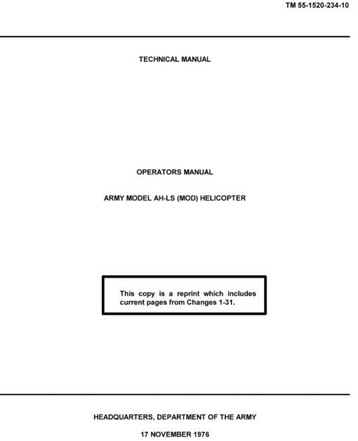 Flight Manual for the Bell AH-1 Hueycobra