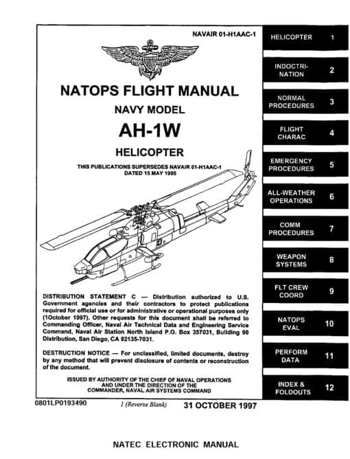 Flight Manual for the Bell AH-1 Hueycobra