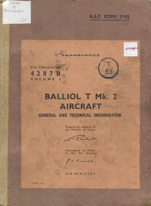 Flight Manual for the Boulton Paul Balliol