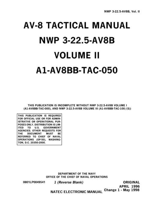 Flight Manual for the McDonnell-Douglas AV-8B Harrier II