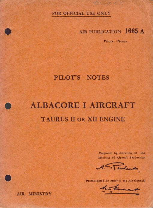 Flight Manual for the Fairey Albacore