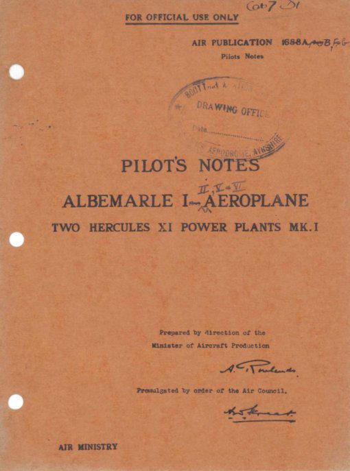 Flight Manual for the Armstrong Whitworth Albemarle