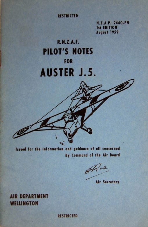 Flight Manual for the Auster