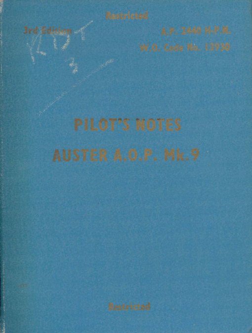Flight Manual for the Auster