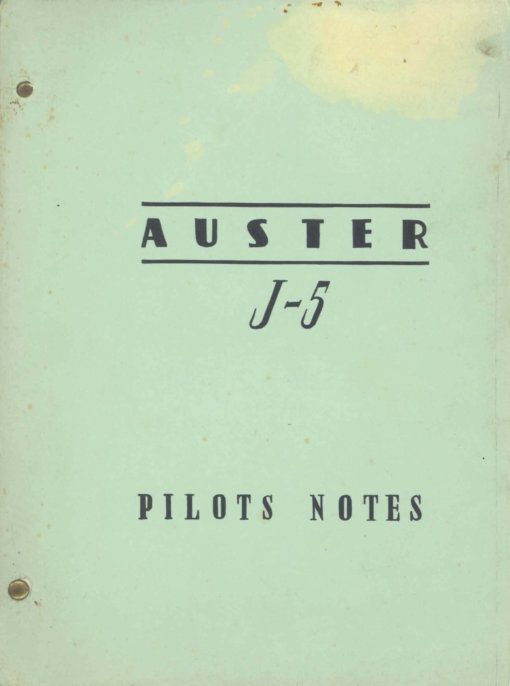 Flight Manual for the Auster