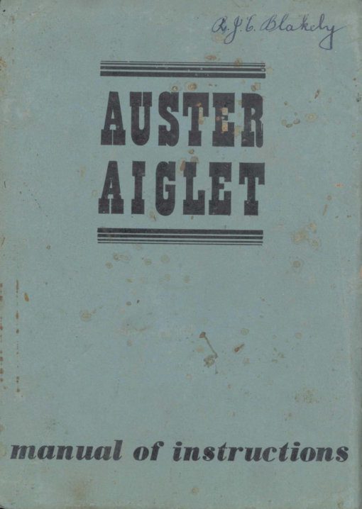 Flight Manual for the Auster