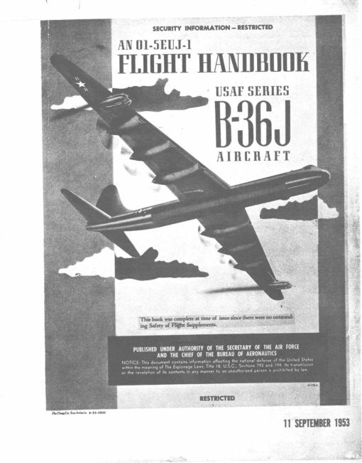 Flight Manual for the Convair B-36 Peacemaker