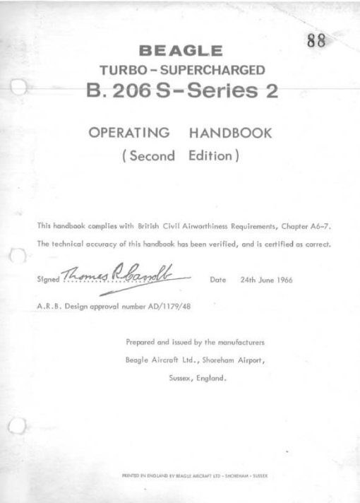 Flight Manual for the Beagle B206 Bassett