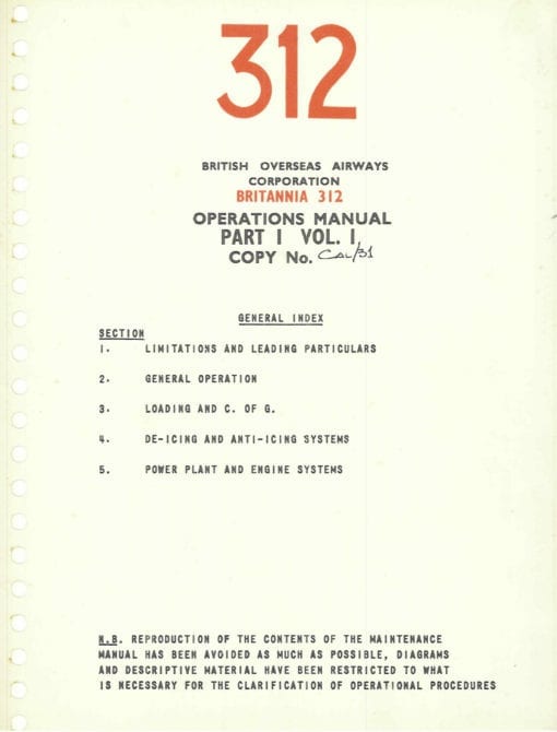 Flight Manual for the Bristol Britannia