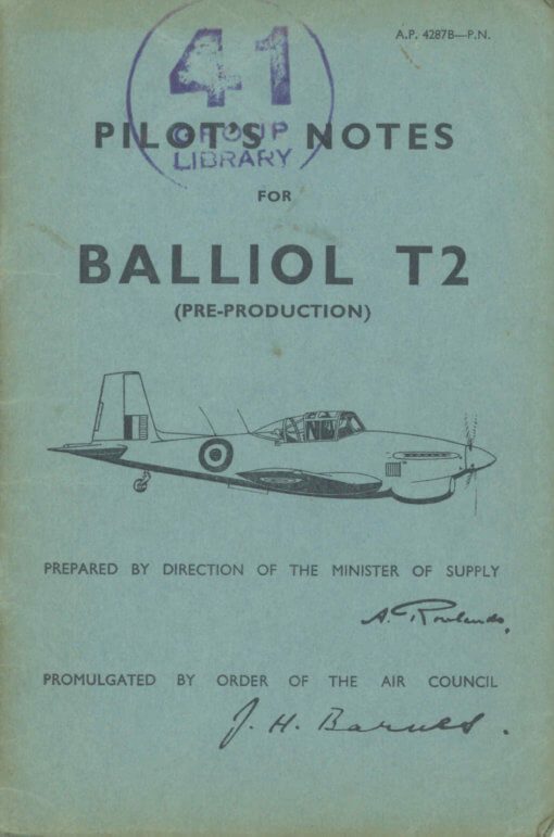 Flight Manual for the Boulton Paul Balliol