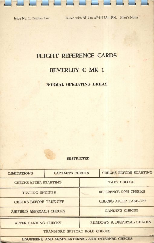Flight Manual for the Blackburn Beverley