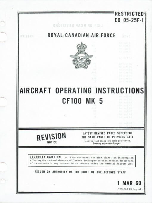 Flight Manual for the Avro Canada CF-100 Canuck