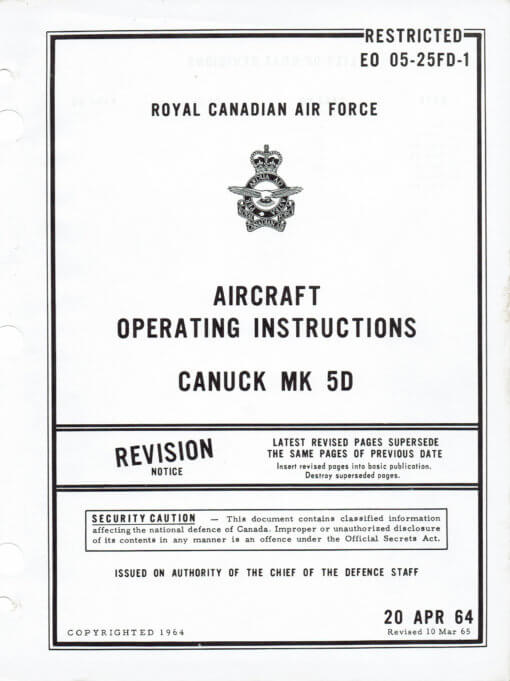 Flight Manual for the Avro Canada CF-100 Canuck