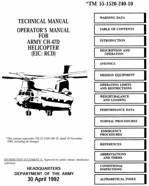 Flight Manual for the Boeing Vertol CH-47 Chinook