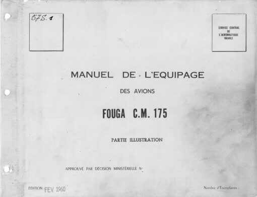 Flight Manual for the Potez Air Fouga CM175 Zephyr