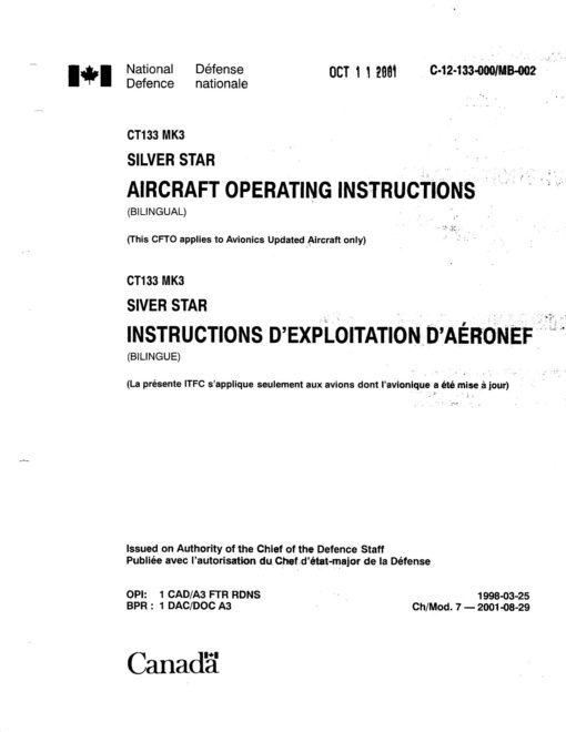 Flight Manual for the Lockheed T-33