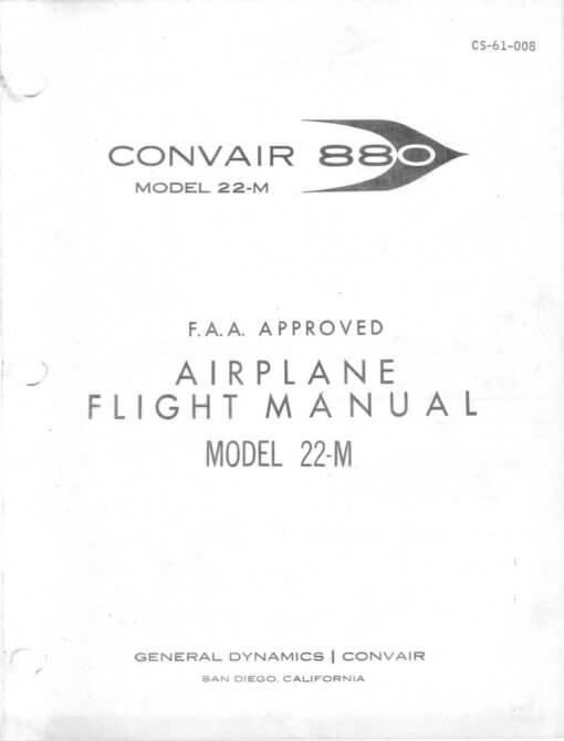 Flight Manual for the Convair CV880