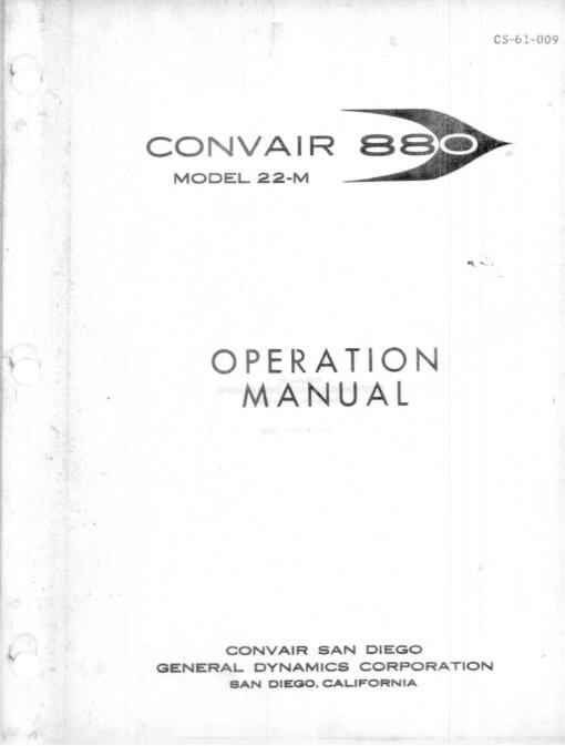 Flight Manual for the Convair CV880