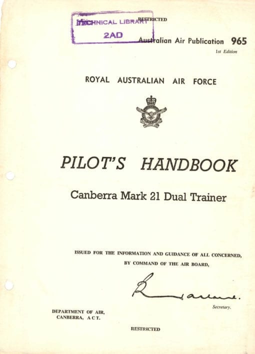 Flight Manual for the English Electric Canberra