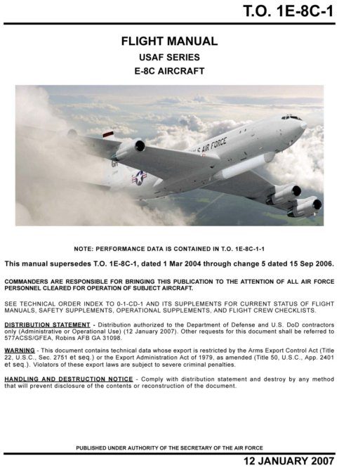 Flight Manual for the Boeing E-8 Joint Stars
