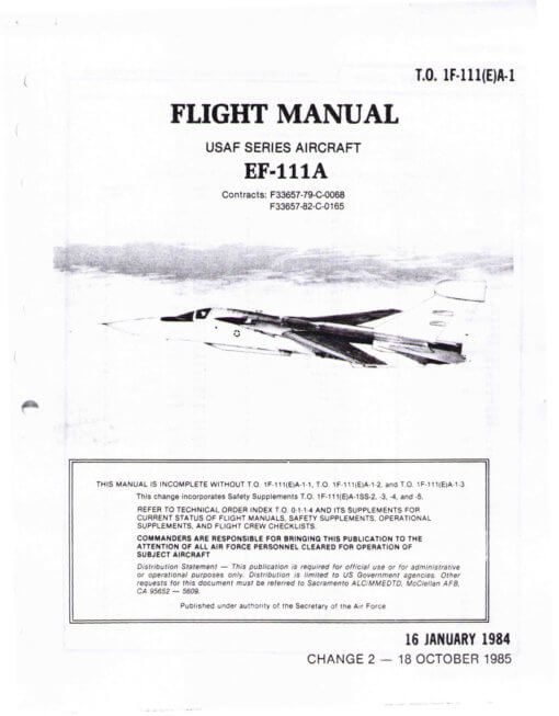 Flight Manual for the General Dynamics F-111 Aardvark