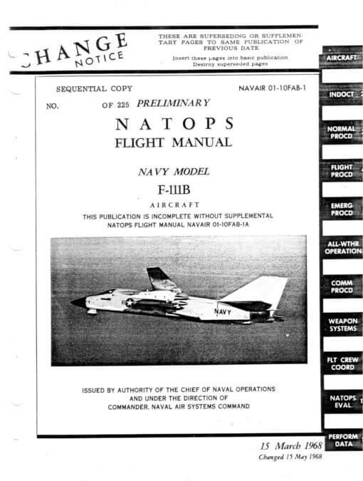 Flight Manual for the General Dynamics F-111 Aardvark