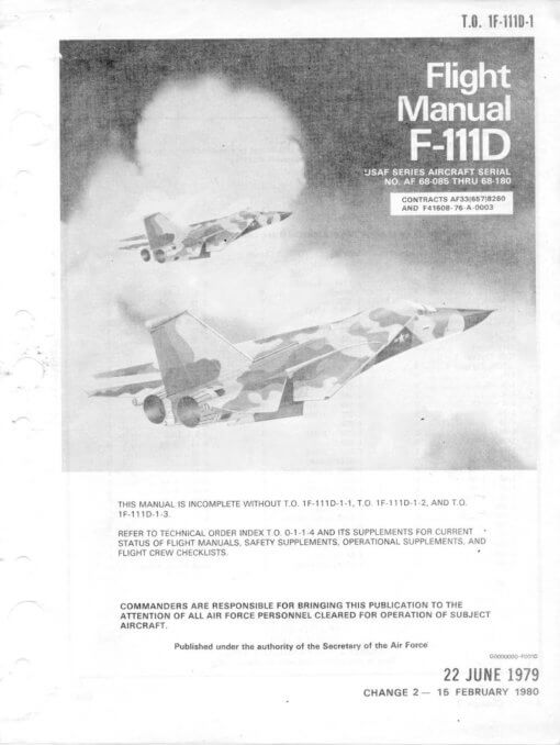 Flight Manual for the General Dynamics F-111 Aardvark