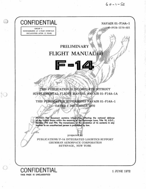 Flight Manual for the Grumman F-14 Tomcat