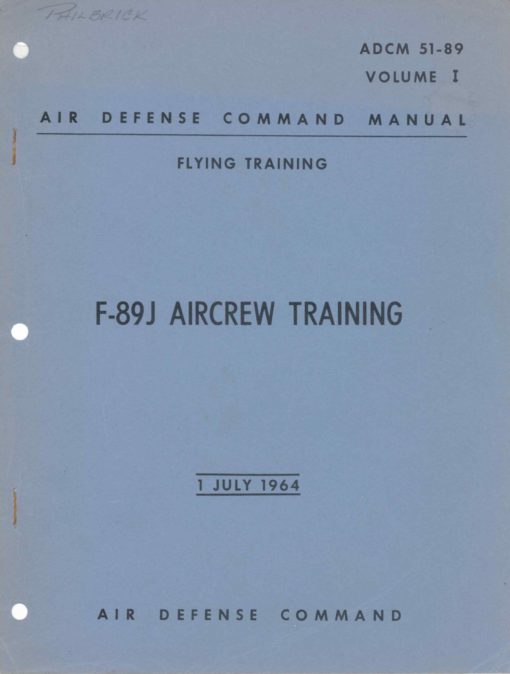 Flight Manual for the Northrop F-89 Scorpion