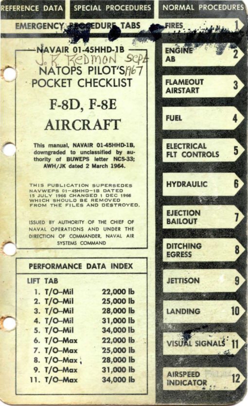 Flight Manual for the Chance Vought F-8 Crusader