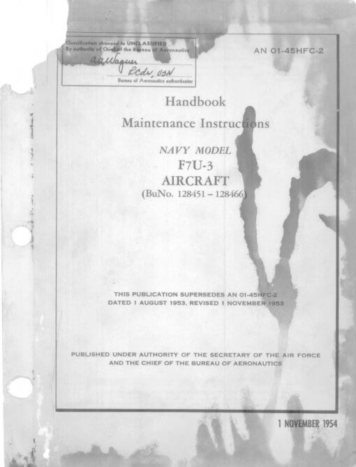 Flight Manual for the Chance Vought F7U Cutlass