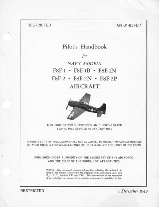 Flight Manual for the Grumman F7F Tigercat