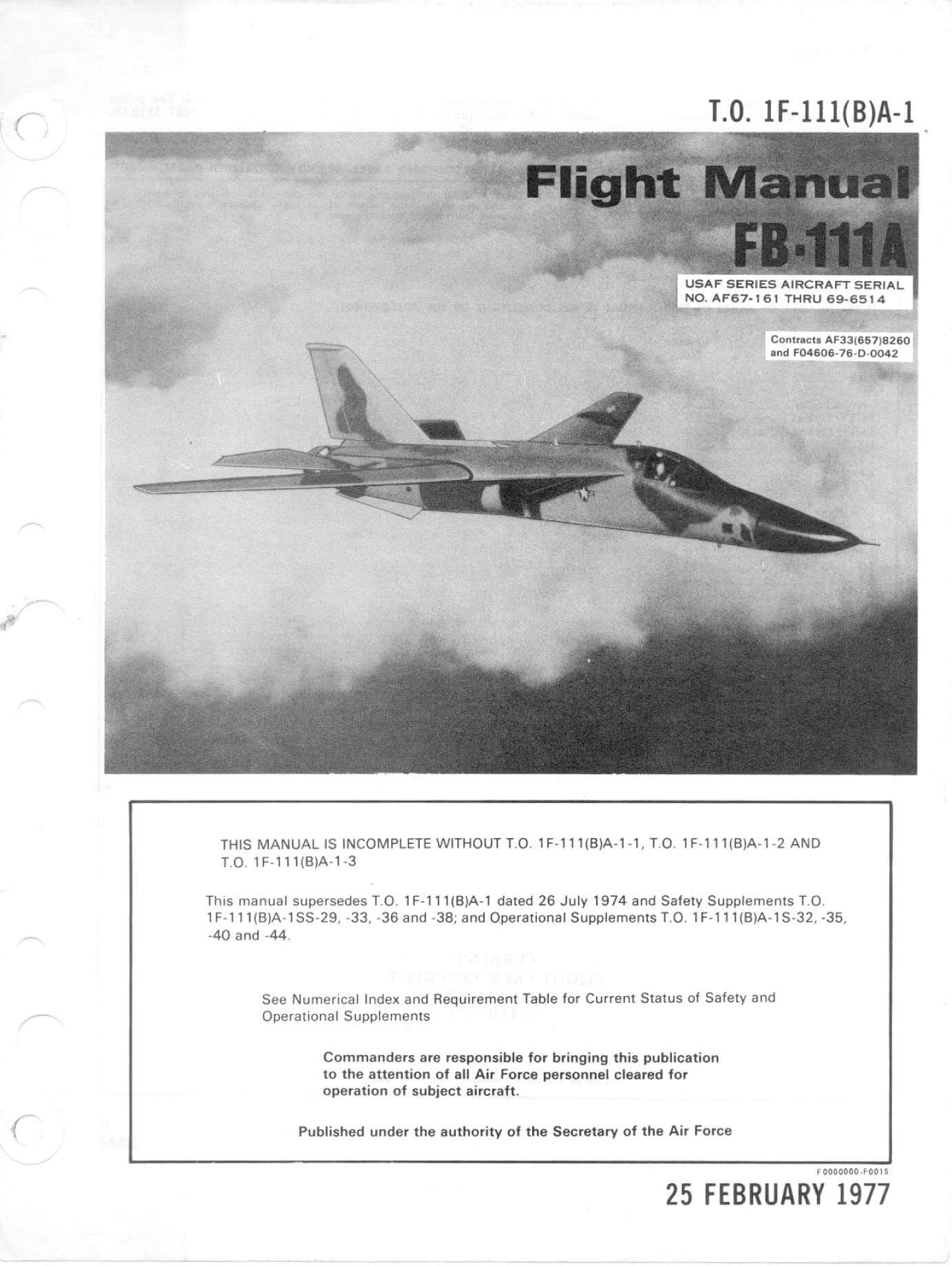 General Dynamics F 111 Flight Manuals