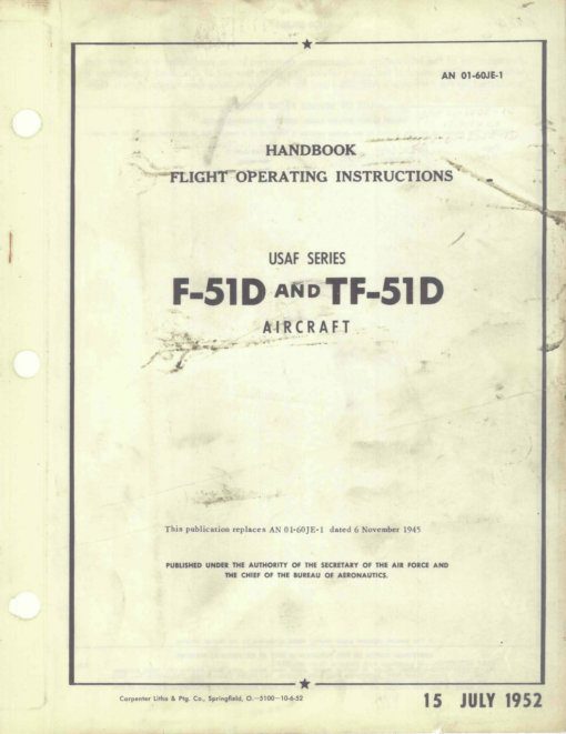 Flight Manual for the North American P-51 Mustang